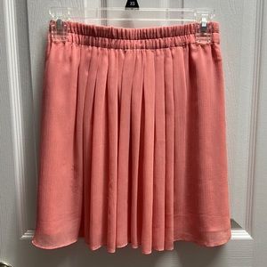 Light pink pleated chiffon skirt